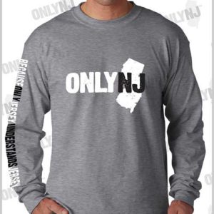B & W LOGO LONG SLEEVE TEE: GREY