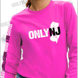 B & W LOGO LONG SLEEVE TEE: HOT PINK