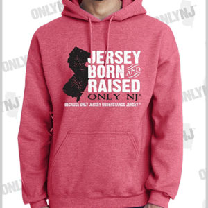 BORN & RAISED HOODIE: HEATHER SCARLET