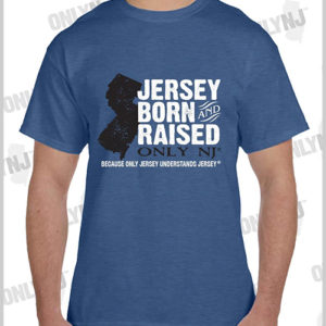 BORN & RAISED T-SHIRT: HEATHER DENIM