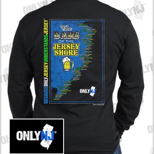 JERSEY SHORE BARS LONG SLEEVE TEE: BLACK